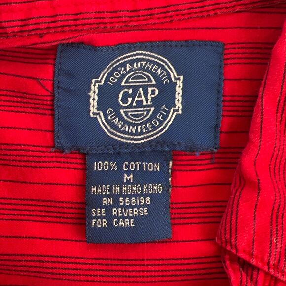 90s GAP red striped button down shirt 1990s vintage - Picture 3 of 5